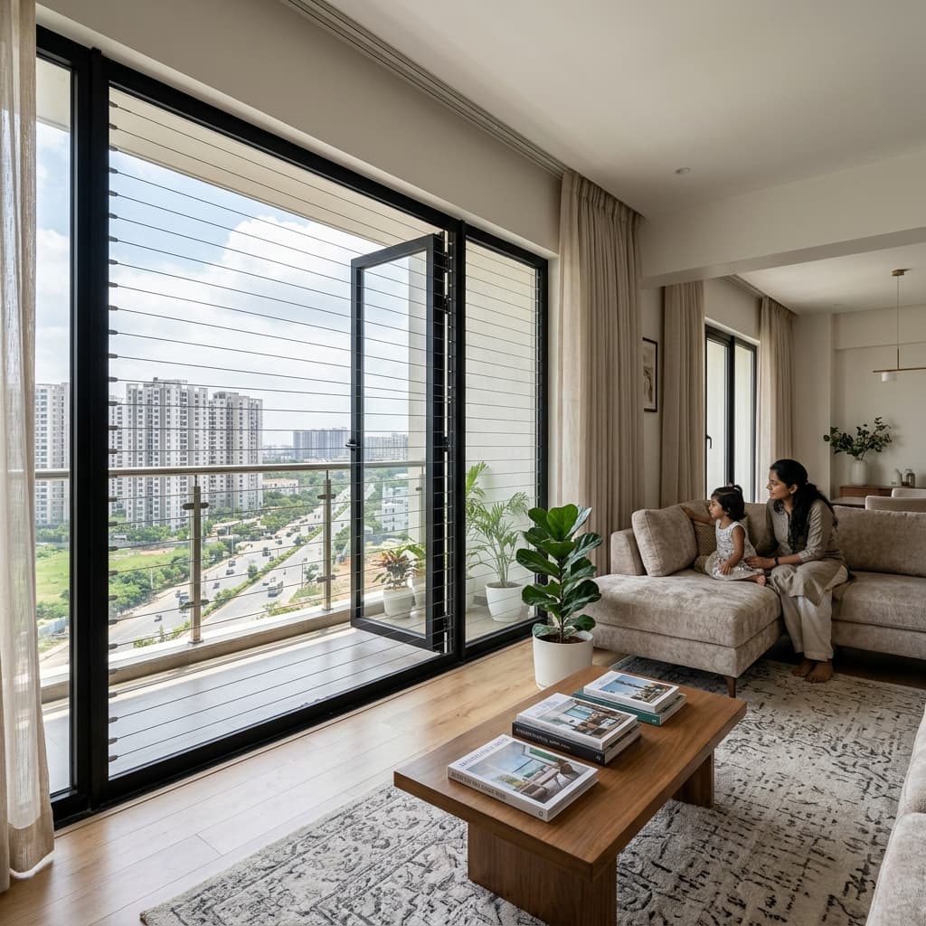Gachibowli French Window Invisible Grill